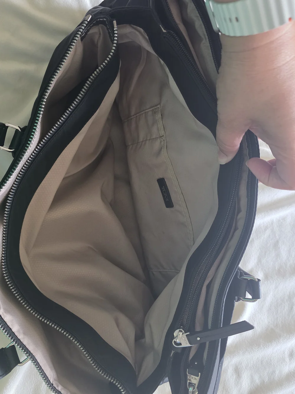 Tumi Black Nylon Work Tote with Leather Handles